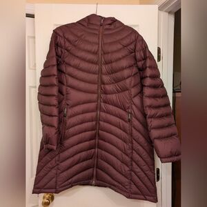 LL Bean Ultralight 850 Down Hooded Coat, Three-Quarter Length